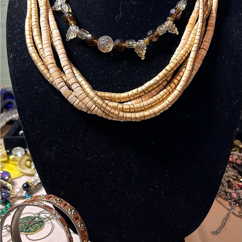 Elegant Gold Beaded Necklace Set